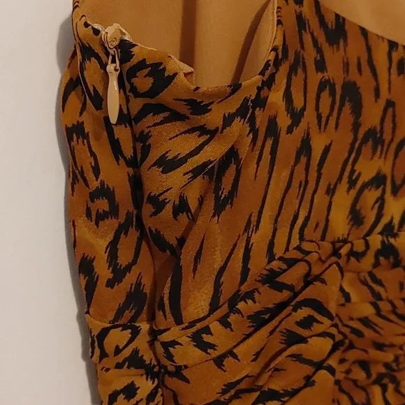 Due' Per Due' Veste Midi Dress Women's Size 4 Animal Print Vintage Look Prom - Picture 4 of 10